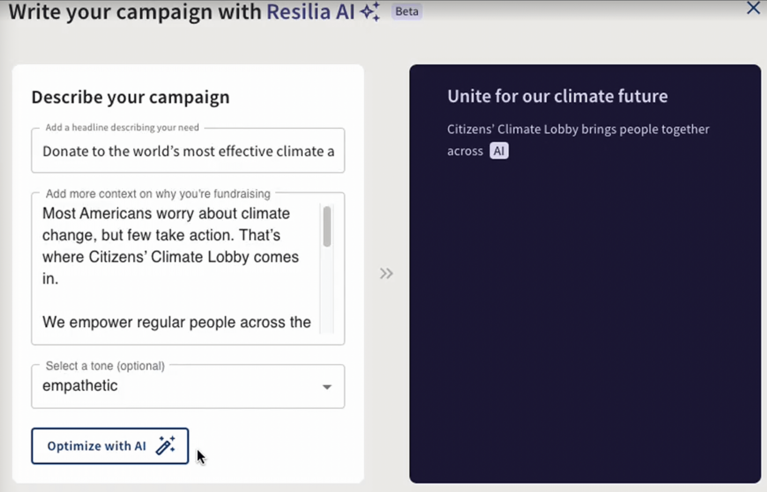 Resilia Donations AI — Step 2